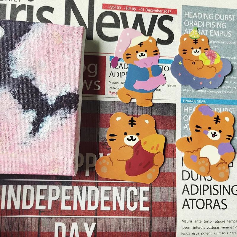 40 pcs cute kawaii tiger stickers for water bottle laptop