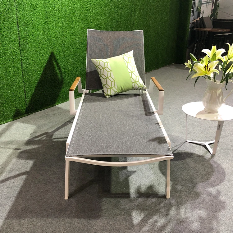 Durable Folding Aluminium Beach Sun Lounger Outdoor Beach Pool Folding Lounger Sunbed Outdoor