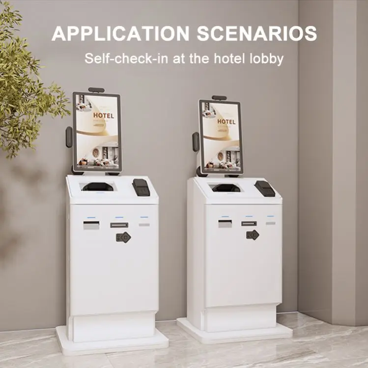 LIEN Multi Function Ticketing Kisok Interactive Self Service Card Dispenser Hotel Check In Kiosk Cash Recycler Machine
