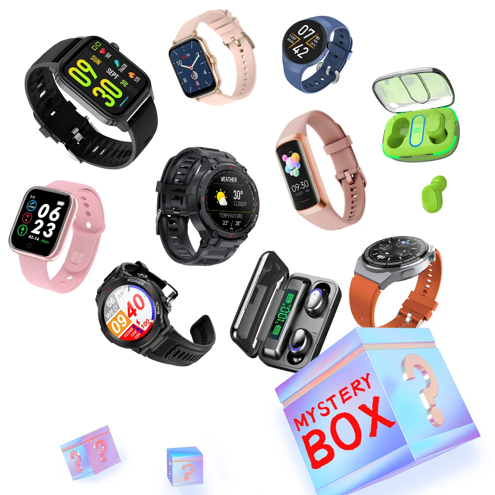 2023 New Smartwatch earphone Lucky Mystery Box Blind Box 100% Surprise  Amazon electronic product Random Watch Mystery Box