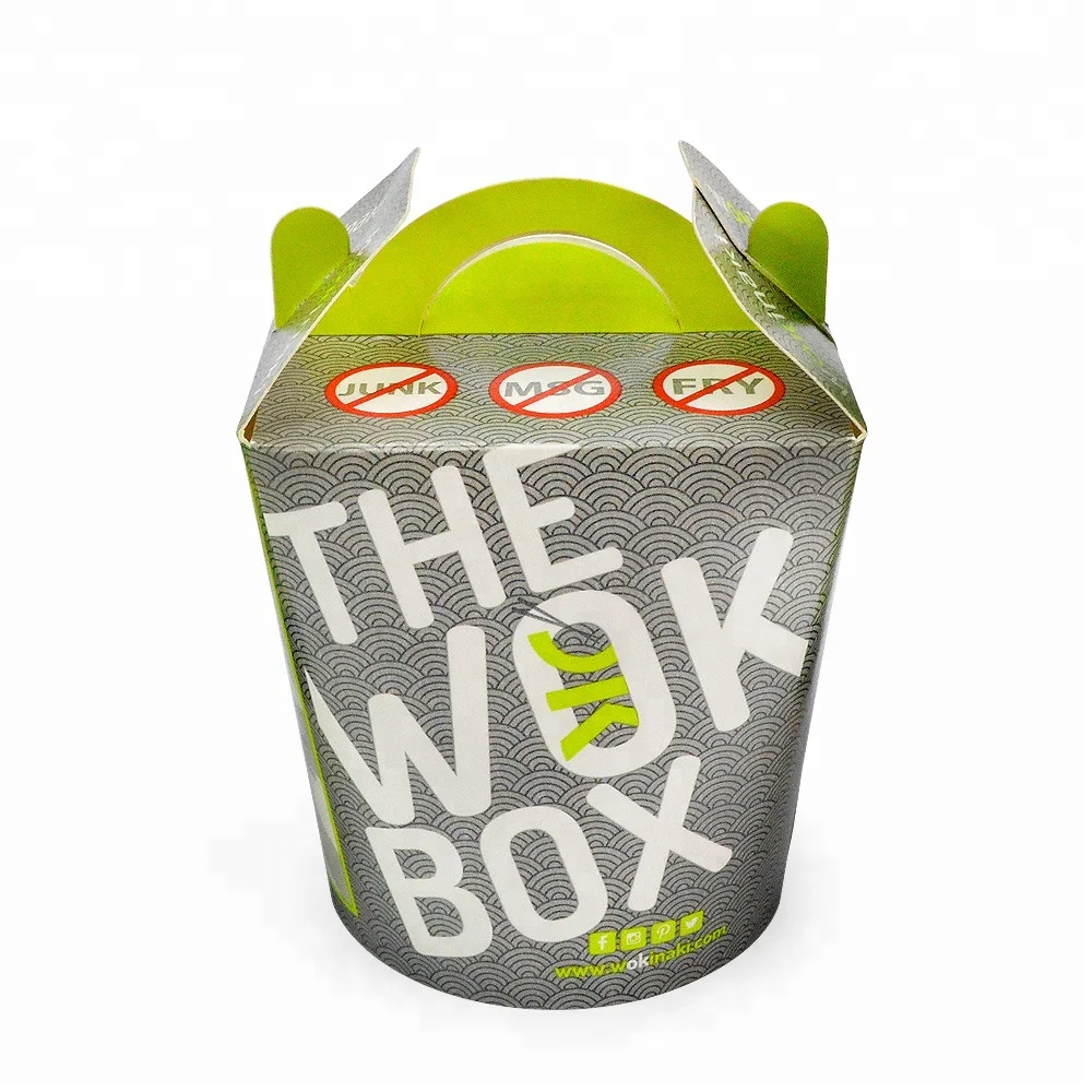 Customizable Chinese Food Take-Away Packaging Boxes Kraft Paperboard round Rectangle Shapes for Lunch Rice Noodles Packaging Box