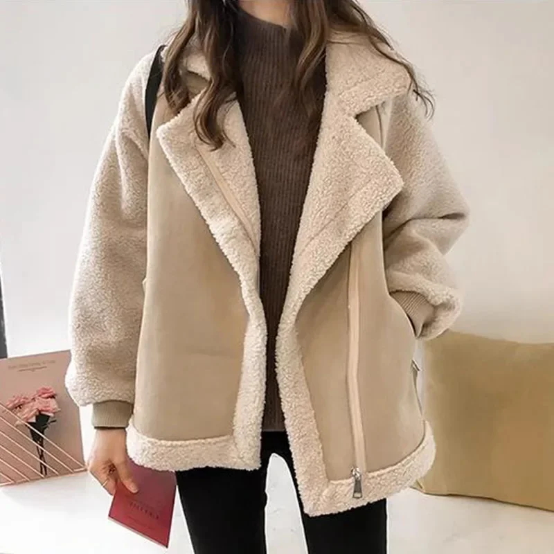 2024 Autumn Winter Wool Jackets For Women Lady Thicken Warm Coats Female Fashion Outerwear Casual Loose Streetwear