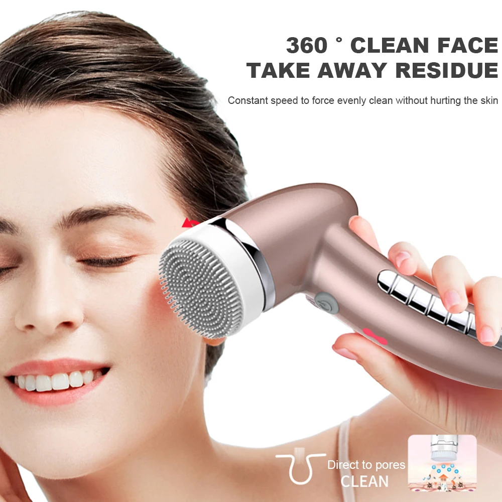  Facial Cleansing Brush 360 Degree Rotation Mini Face Cleaner Deep Pore Blackhead Cleaning Machine Electric