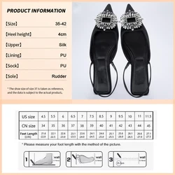 New Design Women High Heels Pumps Elegant Thin Heels Pointed Toe Crystal Diamond Sandals Wholesale party wedding dress Ladies
