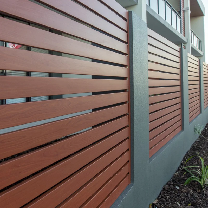 Horizontal Privacy Metal Slat Fence Panels Black Aluminum Fence