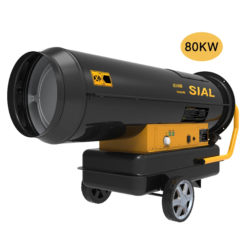 SIAL 80KW Portable Customized Industrial Diesel Kerosene Forced Air Heater Industry Heating Process with Wheels