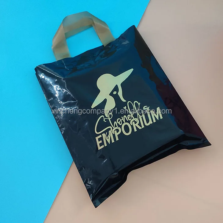 Wholesale Custom Plastic Bags With Logo Recyclable Handle Groceries Business Promotion Shopping Bags