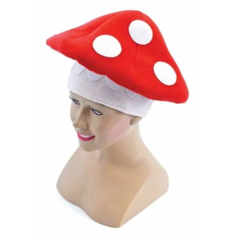 Adults Mushroom Toadstool Hat Mario Fancy Dress Costume Fairy Tale Nature Hat