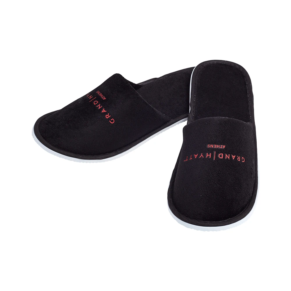 Hotel Supplies Customized Logo Closed Toe Disposable Slippers For Hotel