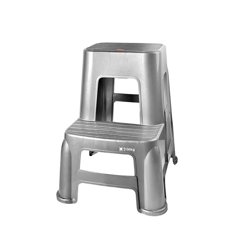 2-Step Molded Plastic Step Stool Ladder Polypropylene Shelving Ladder Step Stool Chair