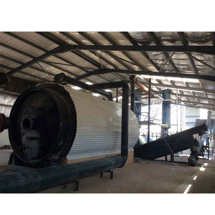 High efficiency batch type waste tyre/plastic pyrolysis plant to produce oil/carbon black/steel wire