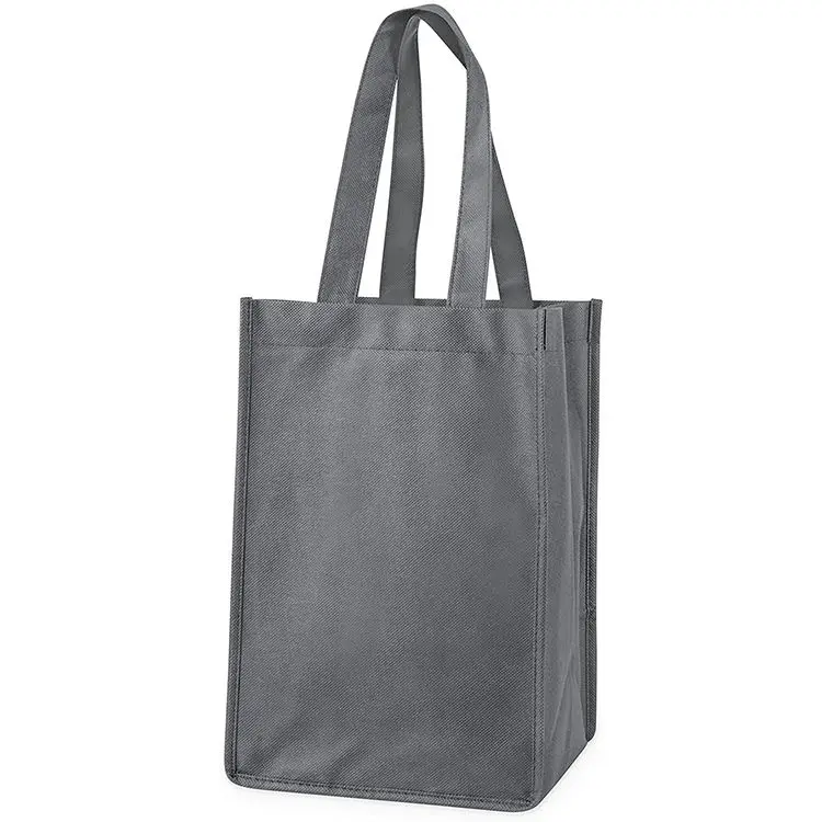 Оптовая продажа, многоразовая прочная Нетканая сумка для винных бутылок с принтом на заказ