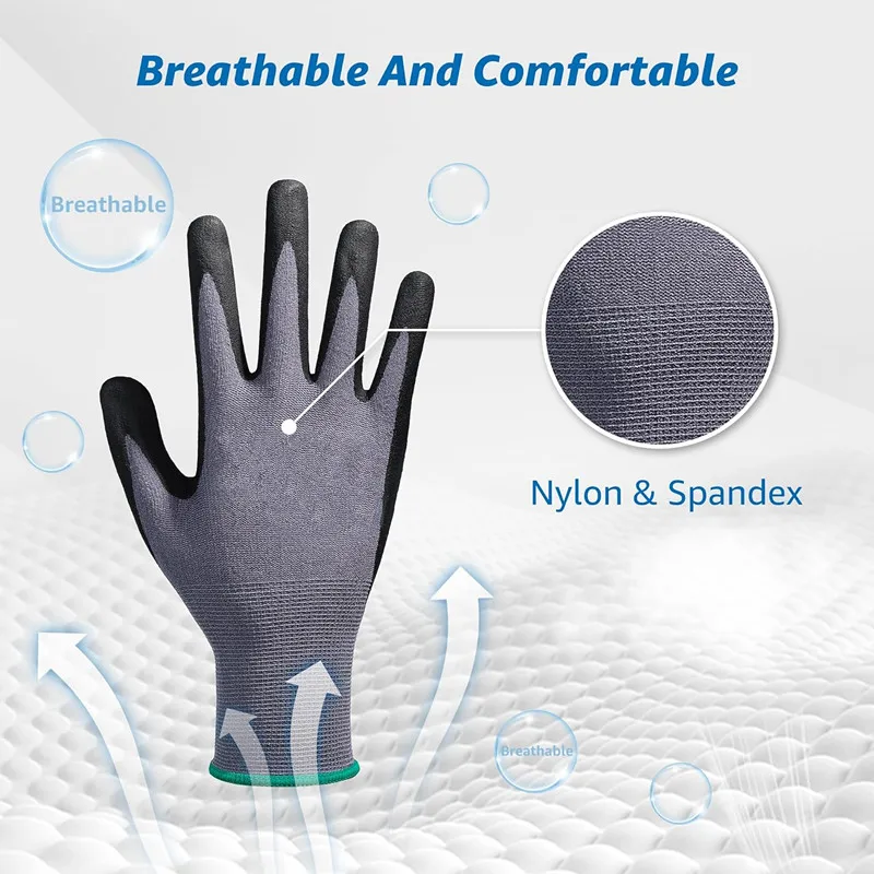 Wholesale Custom Comfortable Garden Industrial Protective Glove Nitrile Palm Waterproof Anti-oil Safety Work Gloves