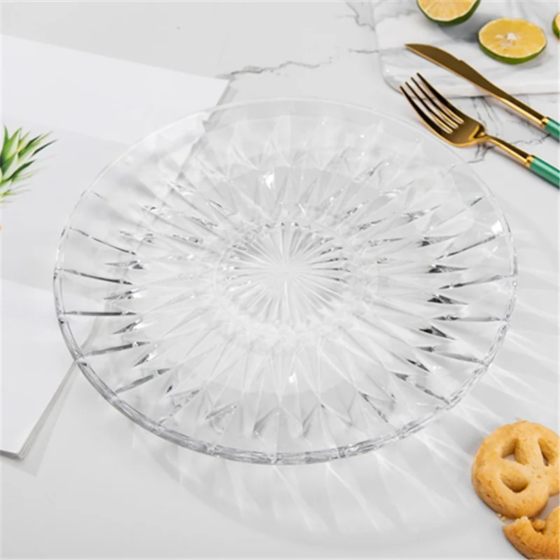 Wholesale Plates glass For Fruit round shape dishes Desertcrystal turkish