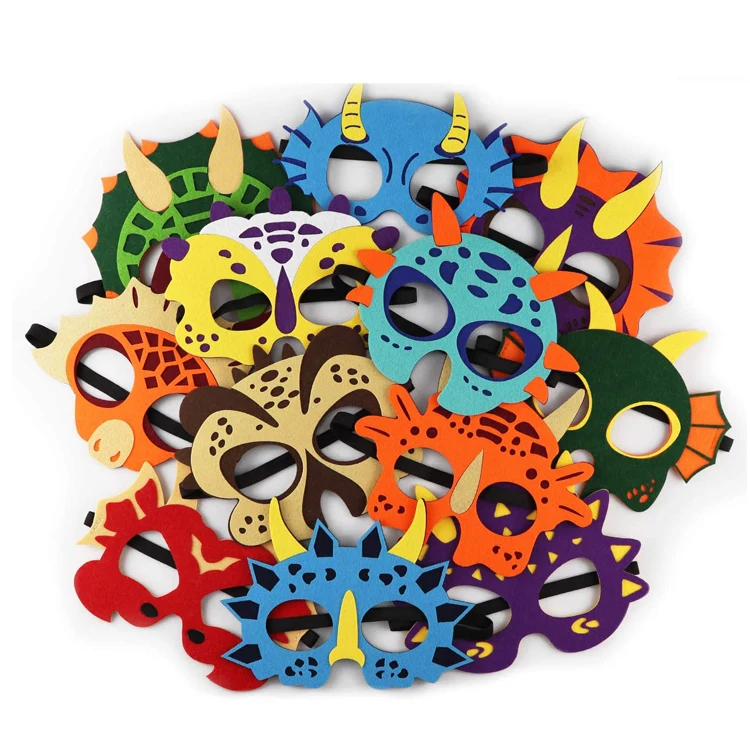 Динозавр войлочная маска для динозавров T-REX теме вечеринки в честь Дня Рождения размер на косплей вечеринок