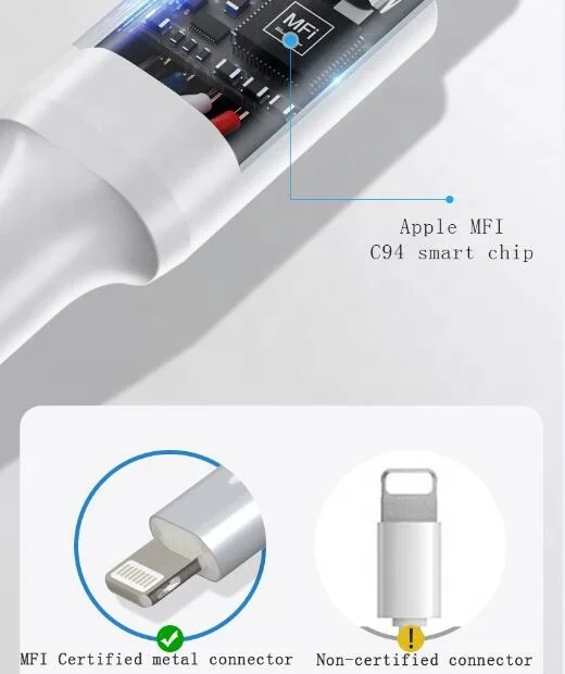 A-BST mfi certified fast charging type c to C94 lighting PD charger data cable for iphone 8/X/XMAX/XR/11