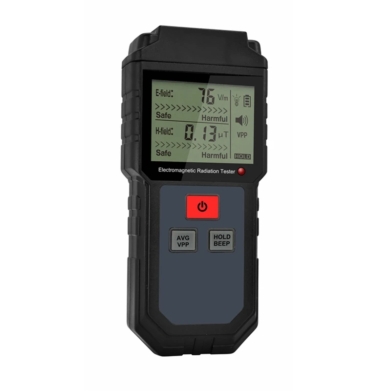 Premium Digital Electromagnetic Radiation Detector Lcd Indicator Data Lock Emf Meter Electromagnetic Field Frequency Tester