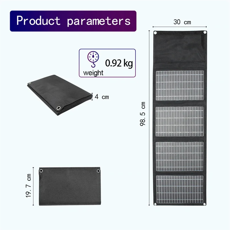 Photovoltaic 21W 28W 60W 100W Solar Pv Modules Foldable Waterproof Monocrystalline Producing Solar Panels Kit For House