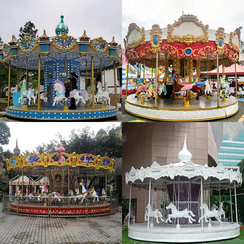 Outdoor Kids Amusement Park Children Merry Go Round Carousel Rides Horse for Sales European Style Over 3 Years Old Merry Sino