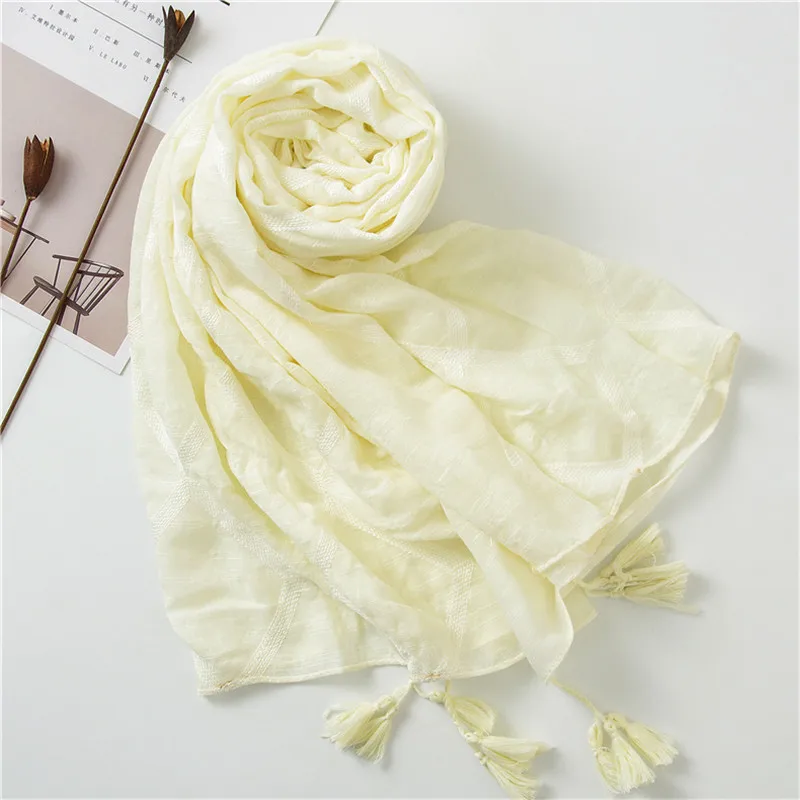 Popular floral printing cotton hijab with beads stitching edges Muslim women scarf soft viscose cotton wraps cotton hijab