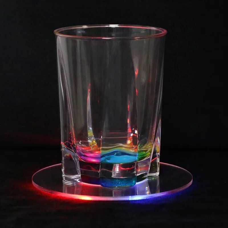 Night Club Promotional Gift Multi Color Waterproof Flashing Led Cup Coaster