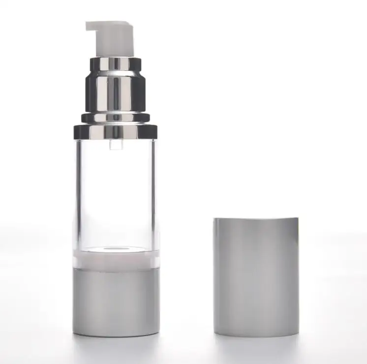 
transparent acrylic 30ml airless pump bottle for beauty cosmetics 