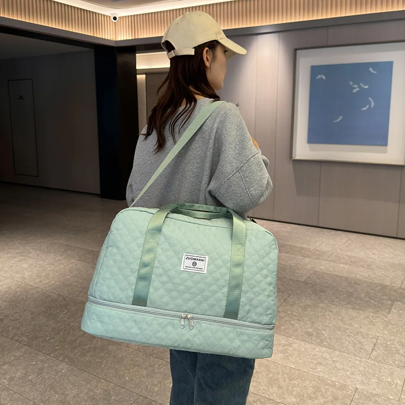 Large Capacity Duffel Bag  Versatile Shoulder & Crossbody Tote With Dry Wet Separation Pockets And Dual Side Pockets