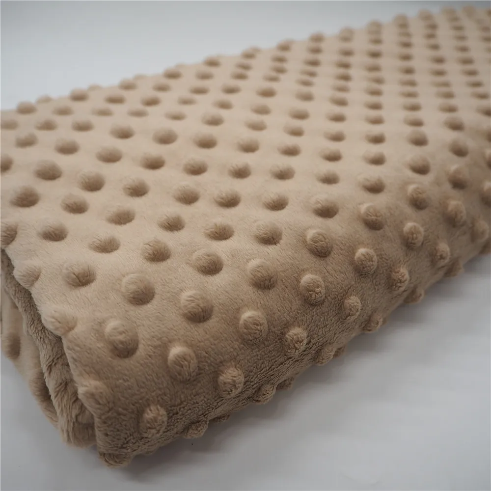 
Home Textile 100% Polyester Soft Super Dimple Baby Blanket Minky Dot Fabric 