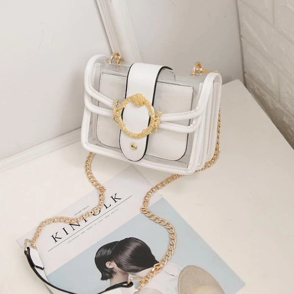 EM497 New model 2021 fashion casual waterproof pvc clear 2 in 1 handbags for women