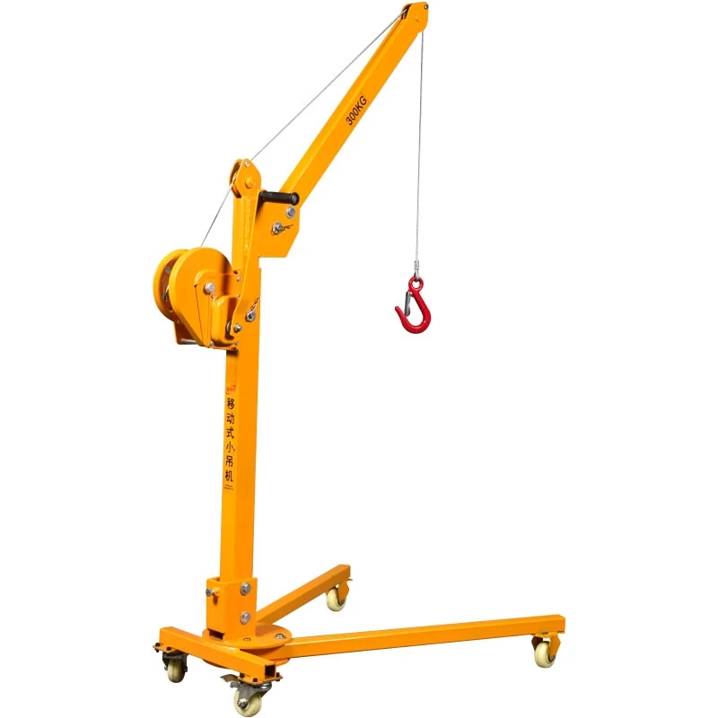 Portable small crane spot 500 kg hand push lift small crane 360 degree rotating foldable small crane