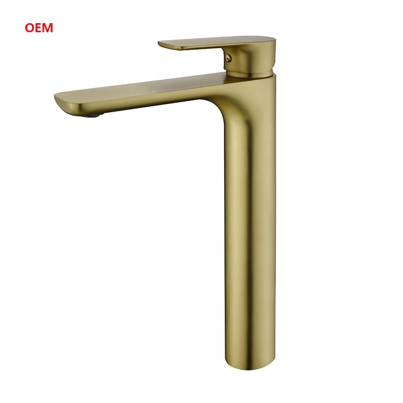 Mat Black Tall Style Basin Water Mixer Tap Deck Mount Brass Luxury Brush Gold Bathroom Faucet Luxurious Basin Tap