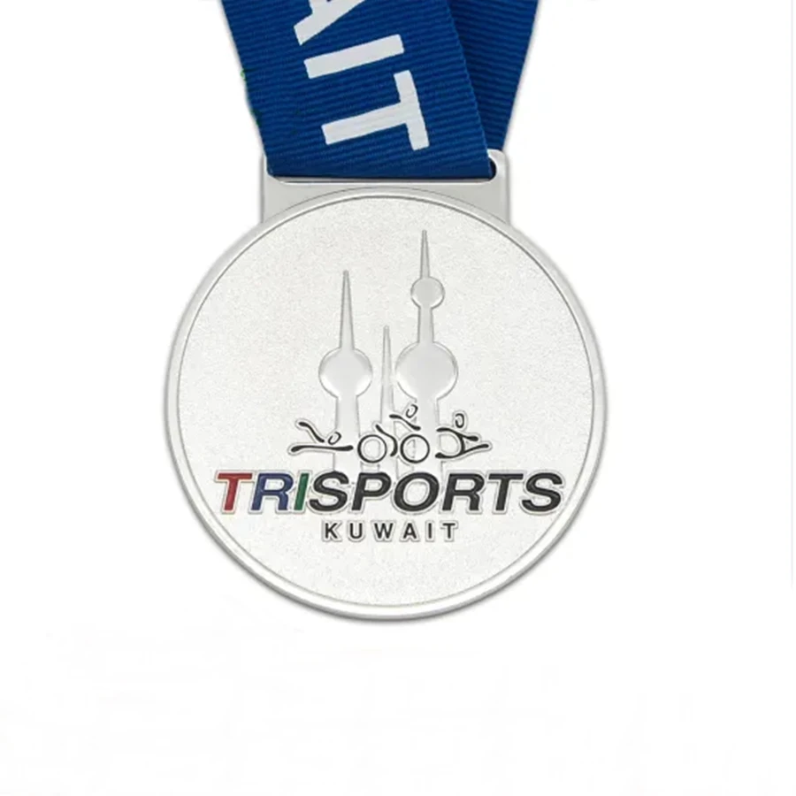 Custom 3D Sports Bronze Metal Medal Zinc Alloy Running Award Metal with Sublimation Ribbon
