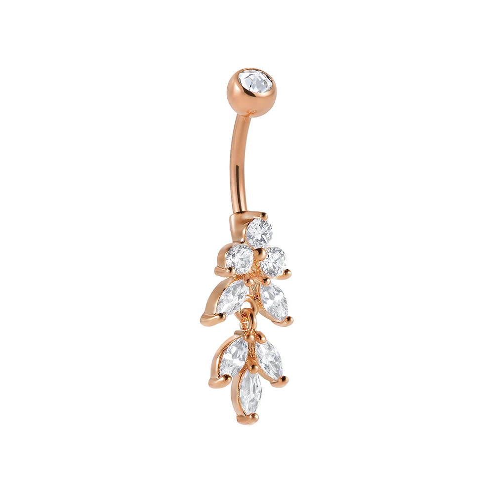 Superstar titanium externally threaded belly button ring top rhinestone bottom copper accessories zircon nave piercing jewelry