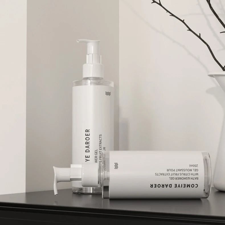 200ml 250ml 300ml 7oz 8oz 10oz PET Shoulder Length Cream Containers 250ml Conditioner Packaging Lotion Shampoo Plastic Bottles