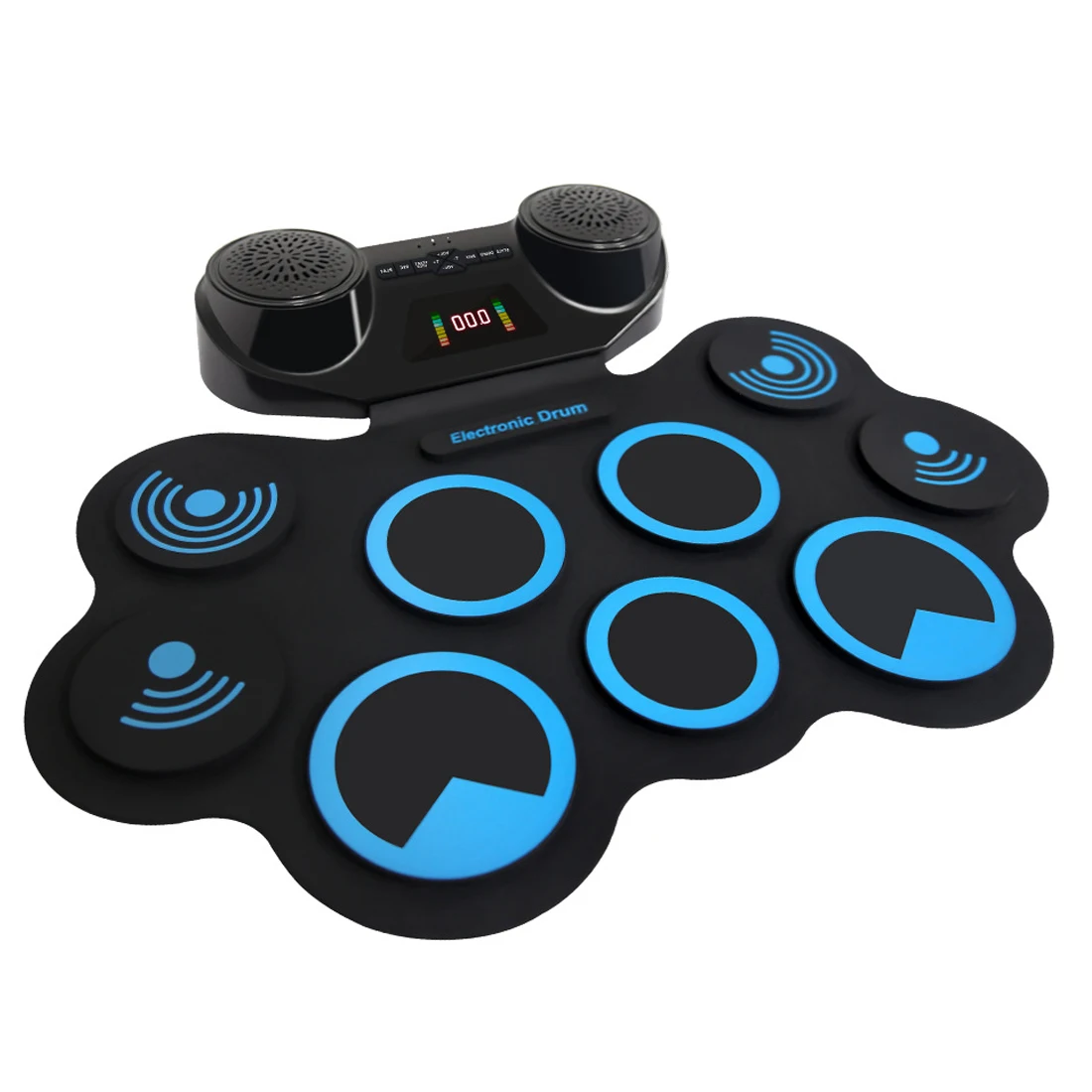 Hand-rolled rechargeable electronic lithium battery rechargeable  silicone portable drum set with built-in speaker