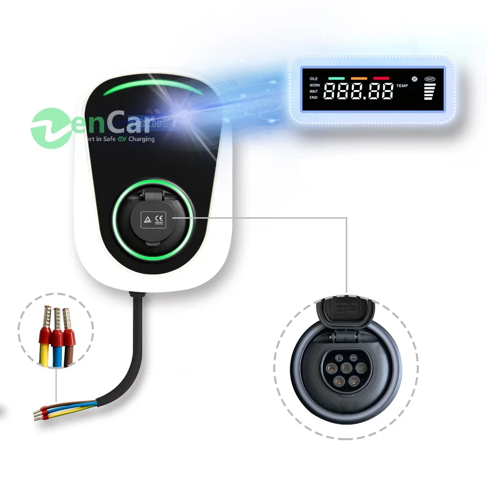 
7.2KW Duosida Wallbox Charger for electric vehicle 32A plug and charge with Socket 