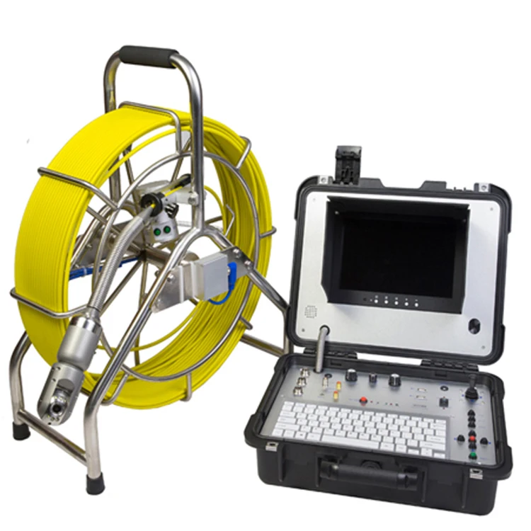 50mm Pan Tilt Pipe Inspection Camera with 10 Inch Monitor 60M Cable