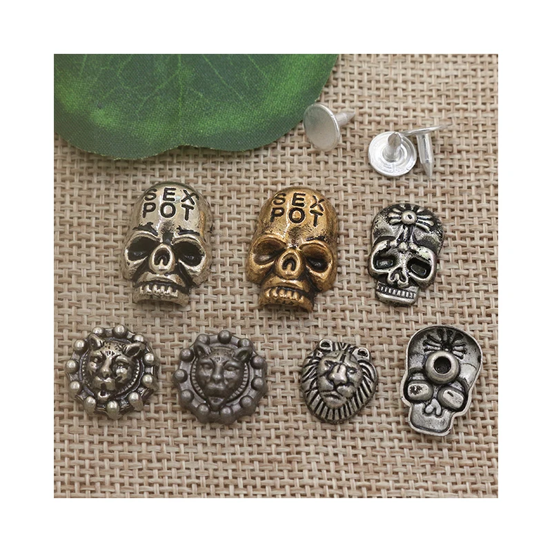 High quality fashion skull pattern alloy metal bag rivet for leather
