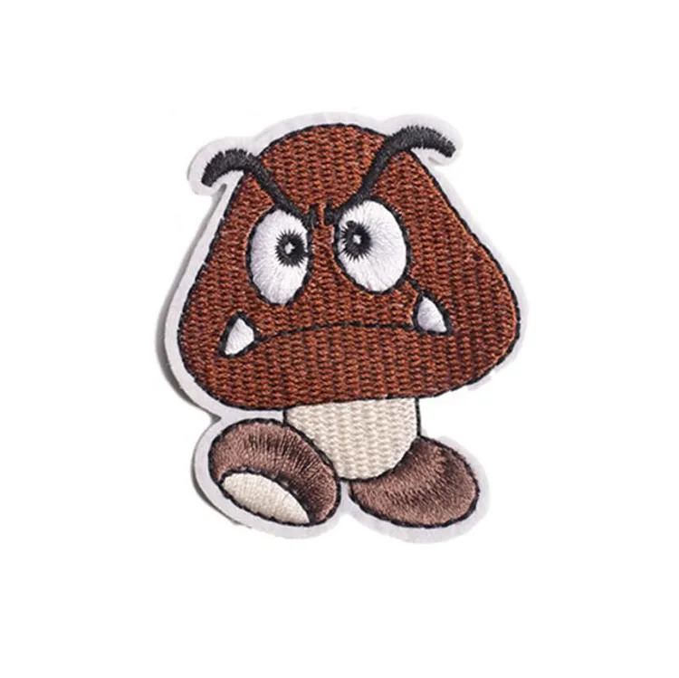 Hot Selling Melt Iron on Sew Back Mario Embroidery Woven Patches for