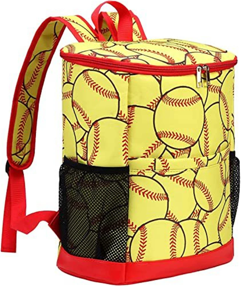 Sports Softball Cooler Bag Leak Proof Cooler Bag Baseball Insulated Cooler Backpack for Lunch Travel Beach Camping Picnic