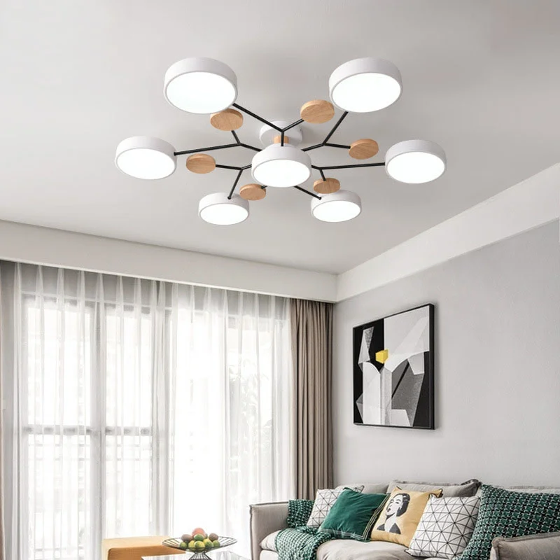 Nordic Modern Minimalist Living Room Bedroom Dining Room Chandelier Led Ceiling Lamp
