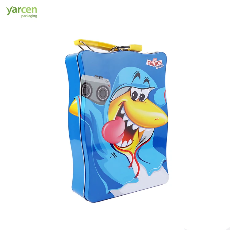 Customized Cartoon SpongeBob Portable Tin Box With Handle