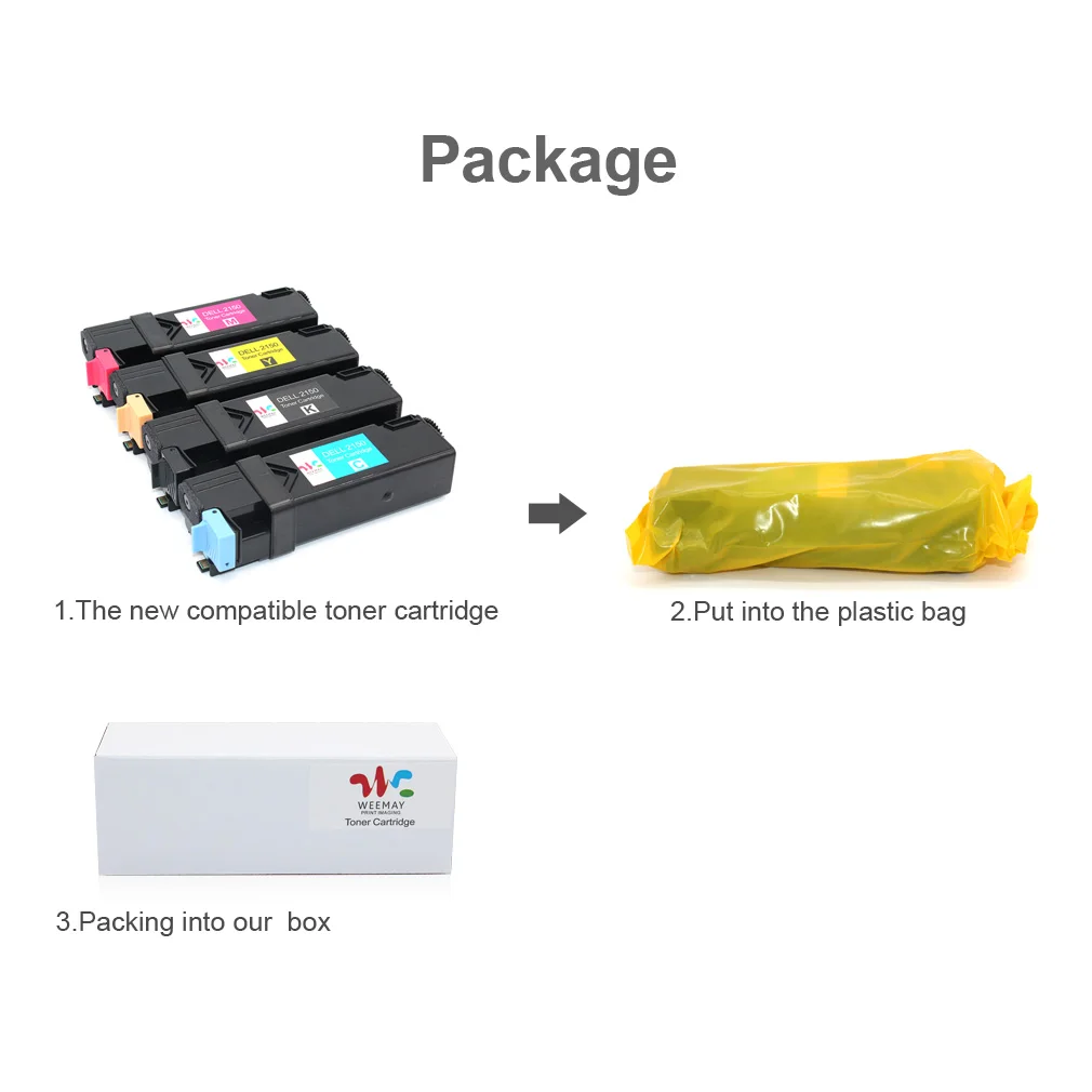 WEEMAY Compatible Dell 2150 2155 Toner Cartridge Suitable for 2150 2155
