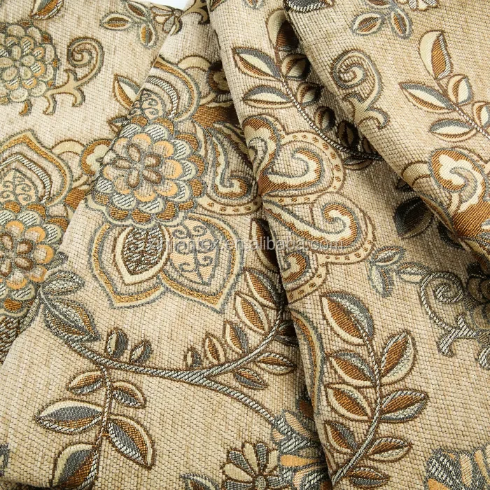 New Textile Fabrics Wholesale Top Quality Flower Jacquard Furniture Fabrics For Sofa Curtain