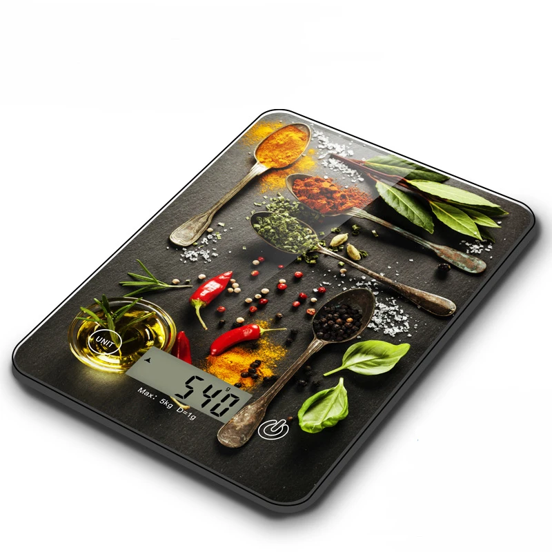 5Kg/1g Multifunction glass material Electronic Platform Digital Food Kitchen scale
