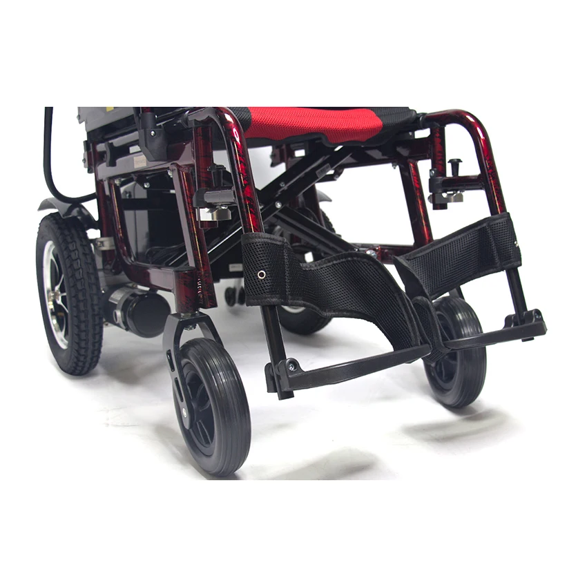 Outdoor Handicapped equipment Motorized Aluminum Folding Electric Wheelchair with Taiwan Motor
