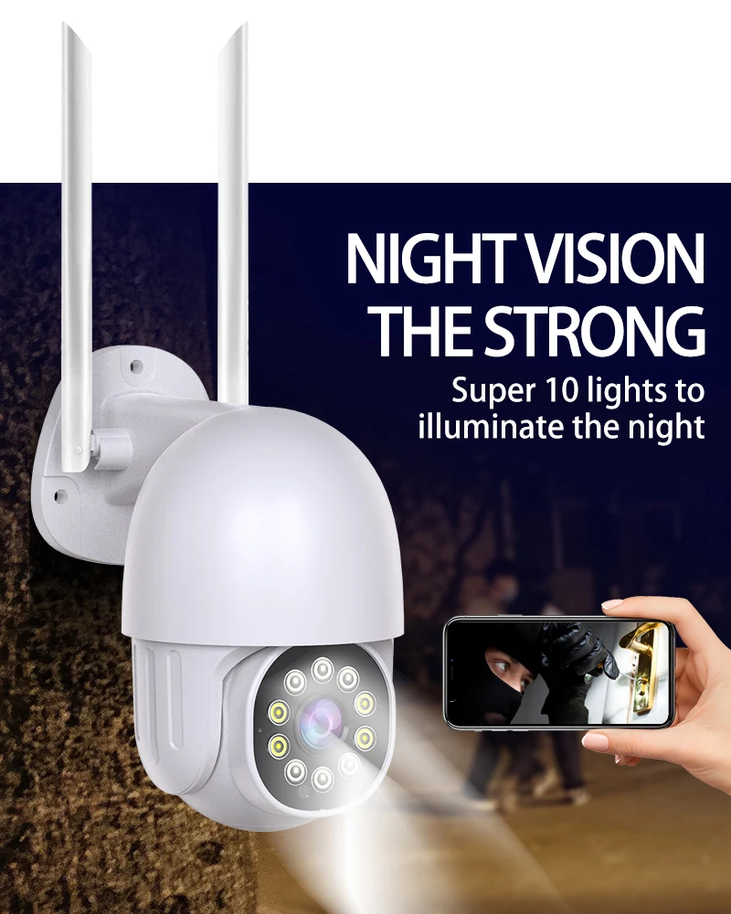Умная наружная Wi-Fi IP-камера Tuya FHD1080P камера для домашней безопасности ptz onvif ip-камера