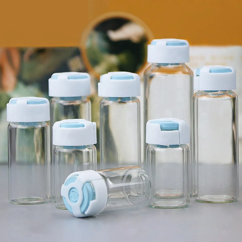 10ml 20ml amber glass Ampoule Essential Oil Bottle clear 5ml 7ml Penicillin Pharmaceutical Injection Vial  with Rubber Stopper