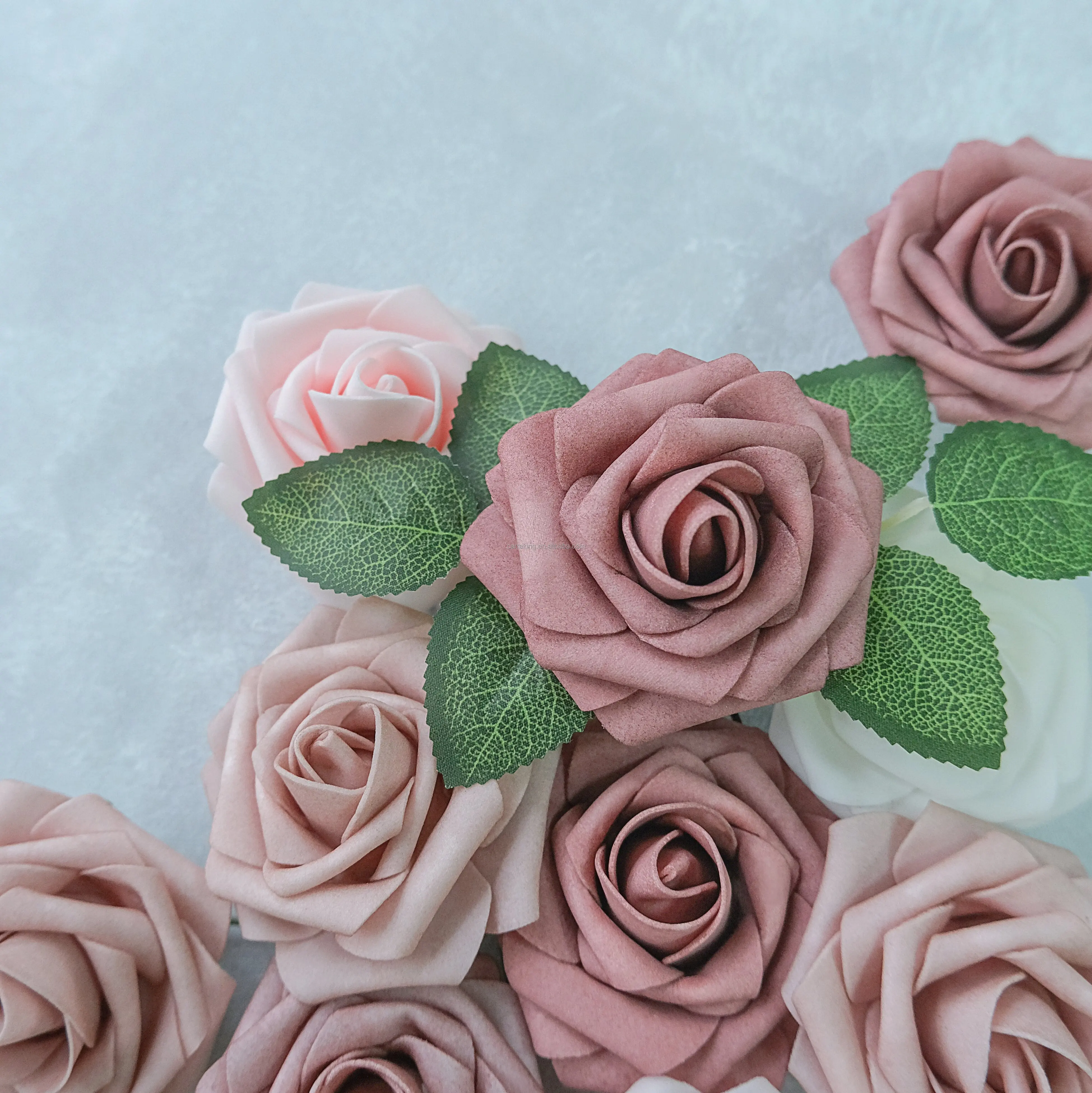 New Products Artificial Flowers Shades Of Dusty Rose Flower With Stems For DIY Wedding Bouquets Centerpieces Baby Shower Party