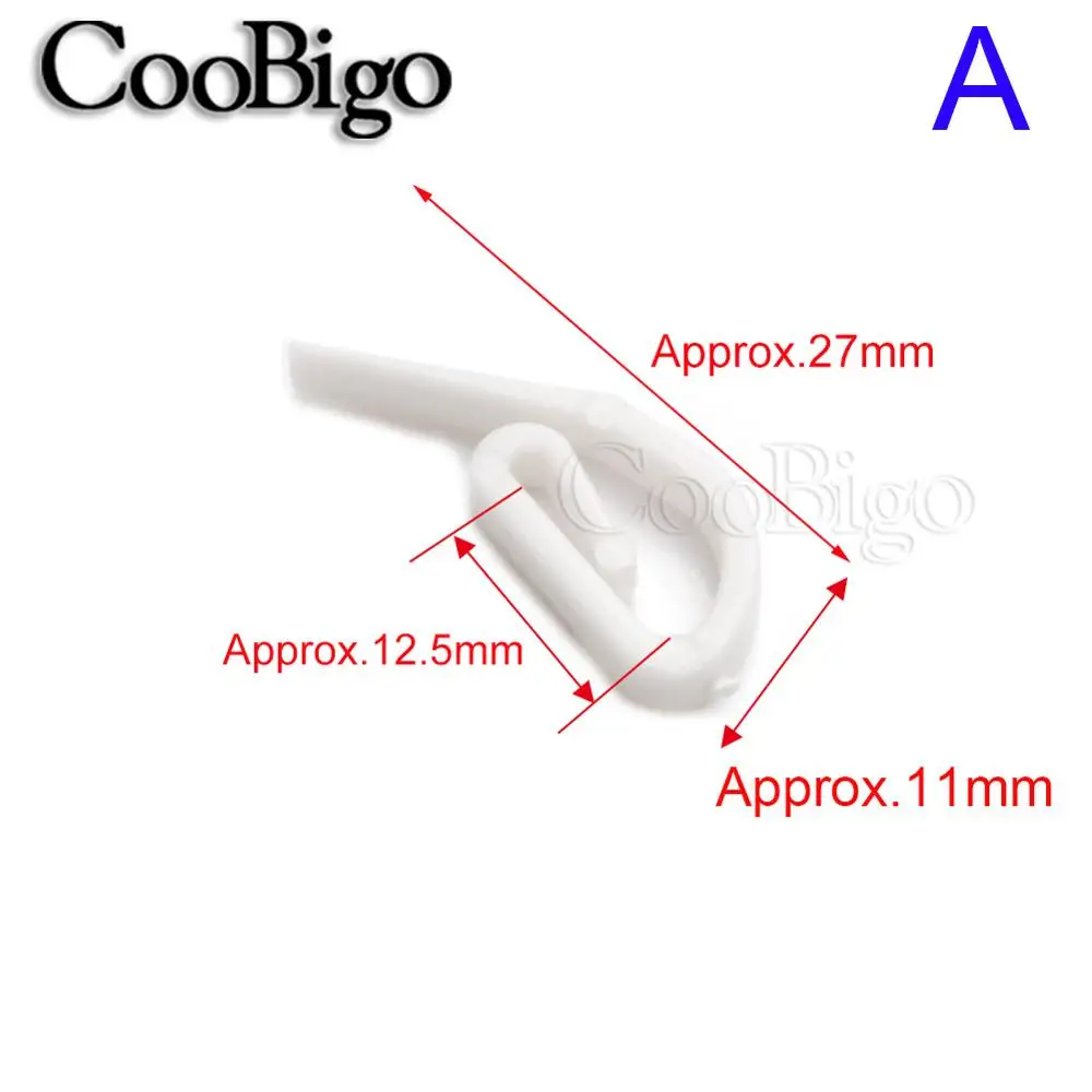 Plastic White Curtain Hook Clips Window Rods Curtain Hanging Ring Loop Glide Door Bathroom Shower Home Accessories